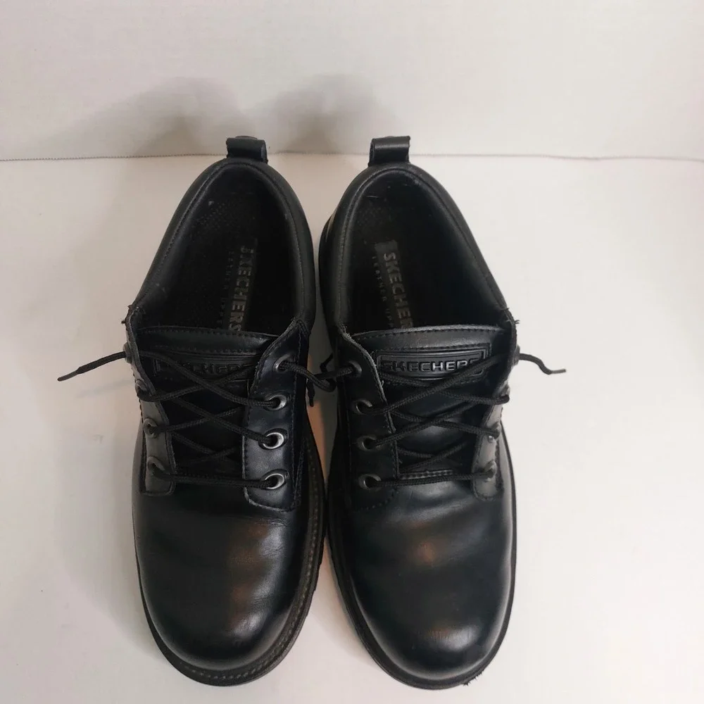 Skechers Leather Upper Black Oxford Shoes Men's Size 9.5 w/ Original Box